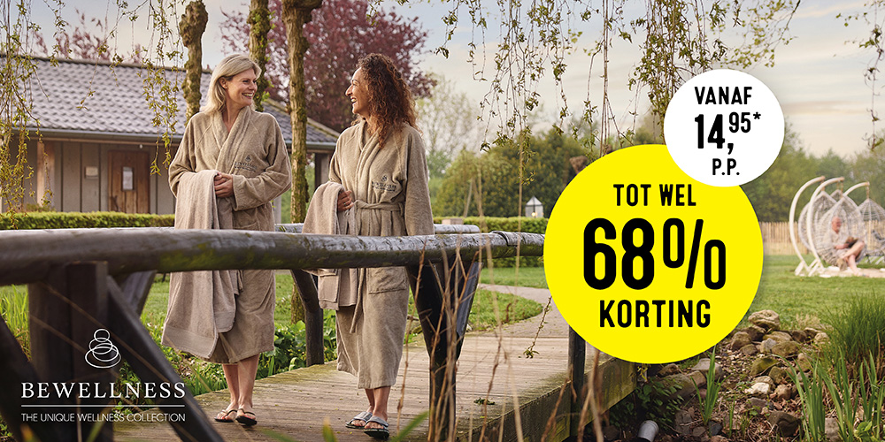 Speciaal voor jou: ga heerlijk ontspannen in een wellnessresort vanaf 14,95* p.p. Wellness